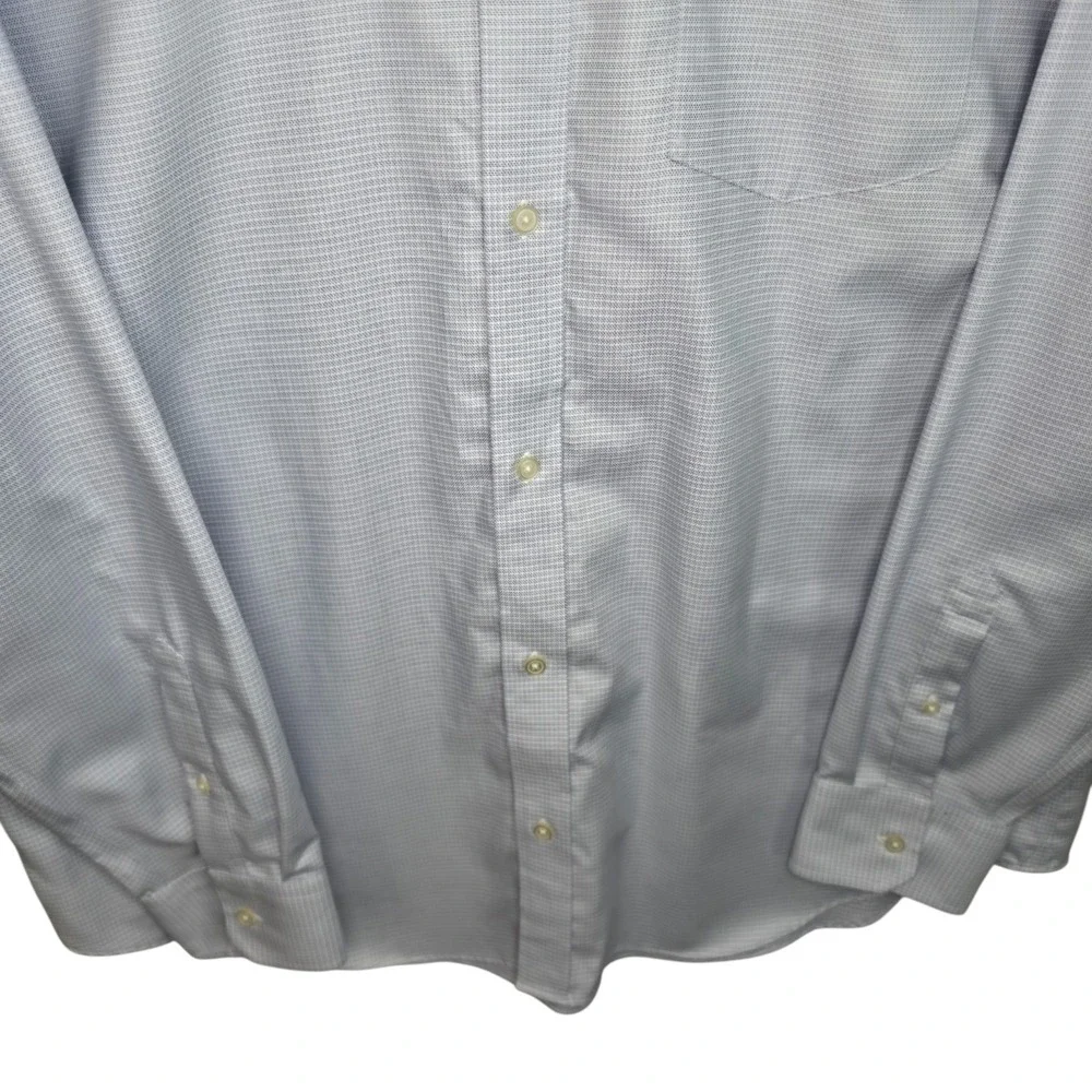 Banana Republic Dress Shirt Mens 18-18.5 XXL Blue Button No Iron Slim Fit Career